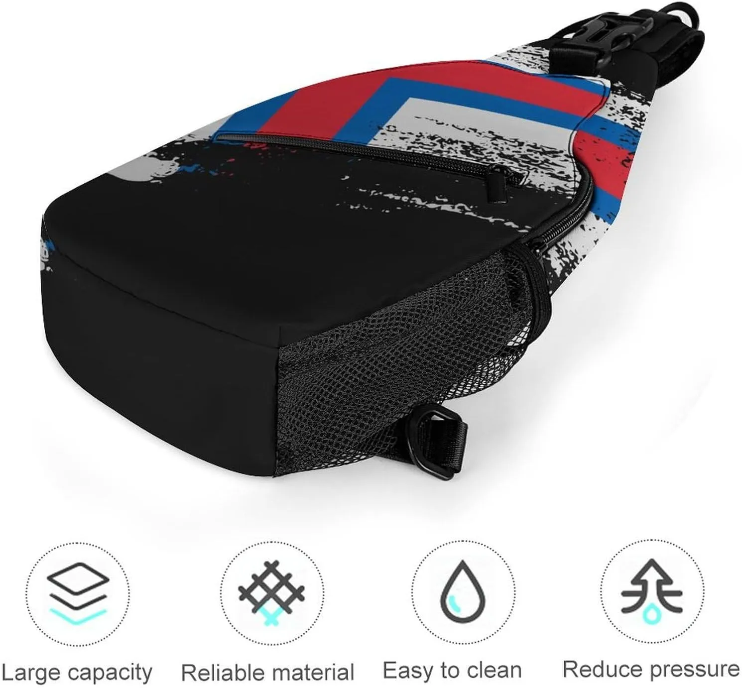 Ghana Flag Patriotic Sling Bag Crossbody Chest Bag Shoulder Bag For Travel Hiking Cycling Camping