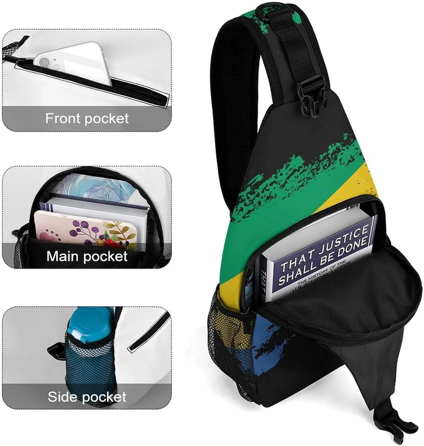 Ghana Flag Patriotic Sling Bag Crossbody Chest Bag Shoulder Bag For Travel Hiking Cycling Camping
