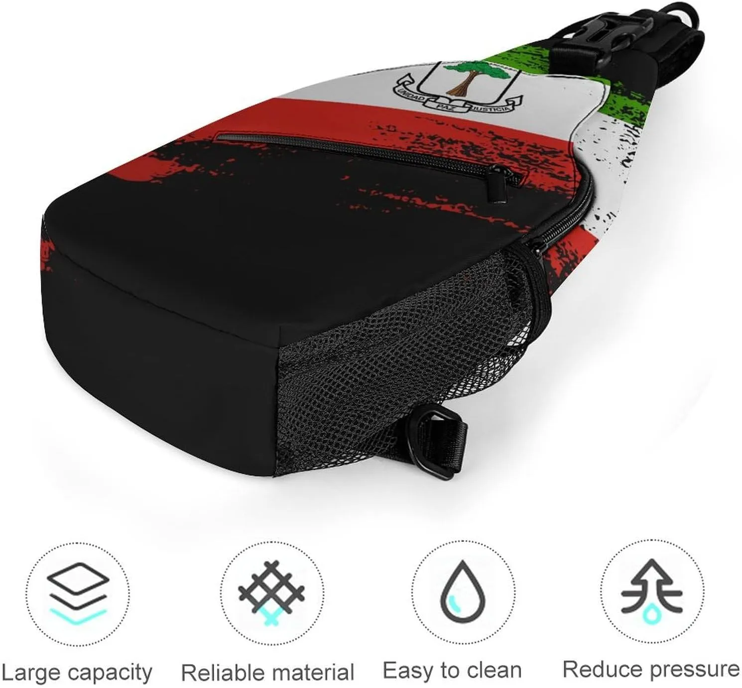 Ghana Flag Patriotic Sling Bag Crossbody Chest Bag Shoulder Bag For Travel Hiking Cycling Camping