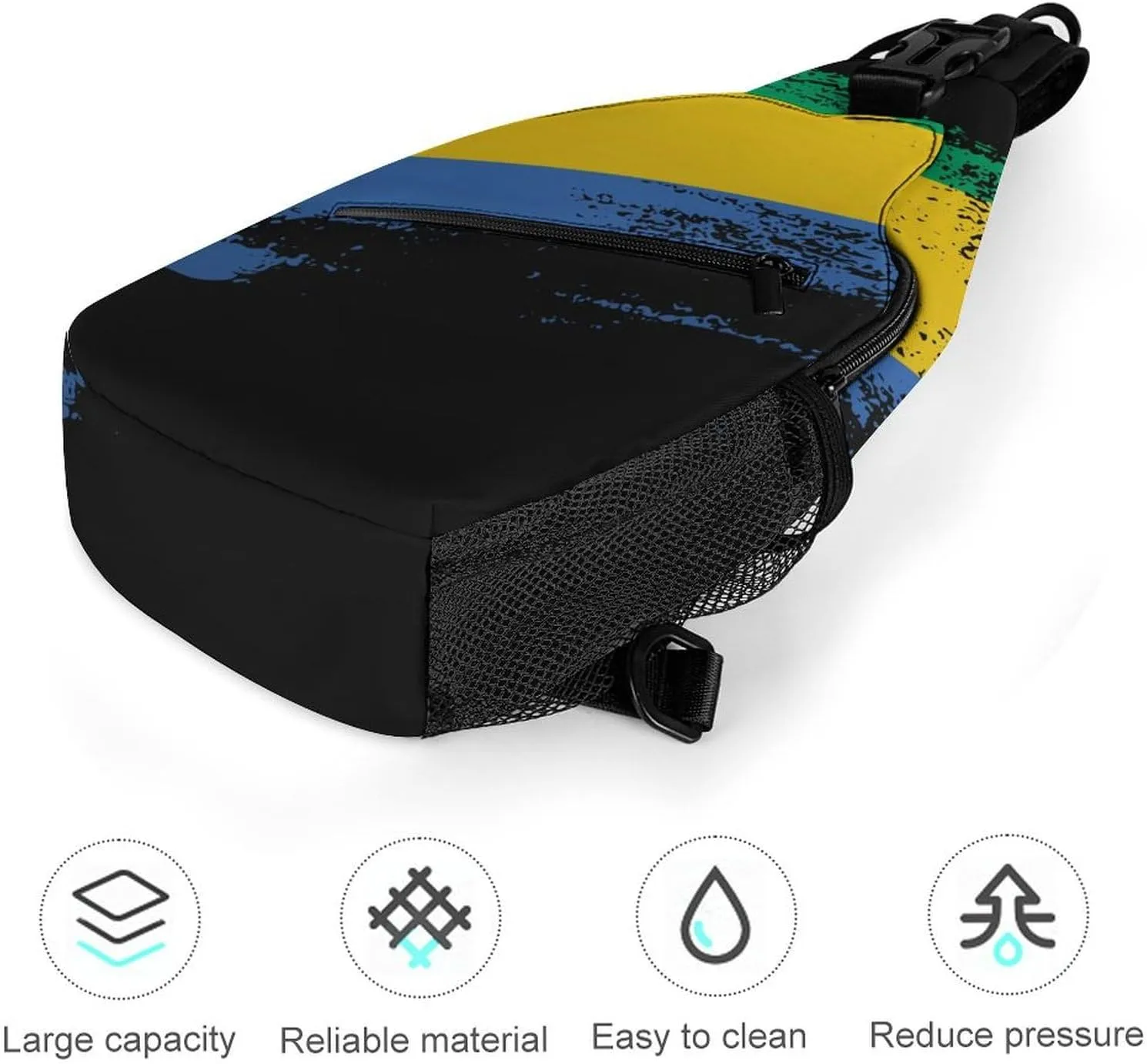 Ghana Flag Patriotic Sling Bag Crossbody Chest Bag Shoulder Bag For Travel Hiking Cycling Camping