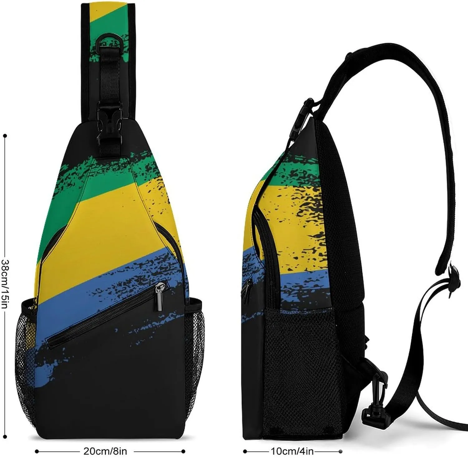 Ghana Flag Patriotic Sling Bag Crossbody Chest Bag Shoulder Bag For Travel Hiking Cycling Camping