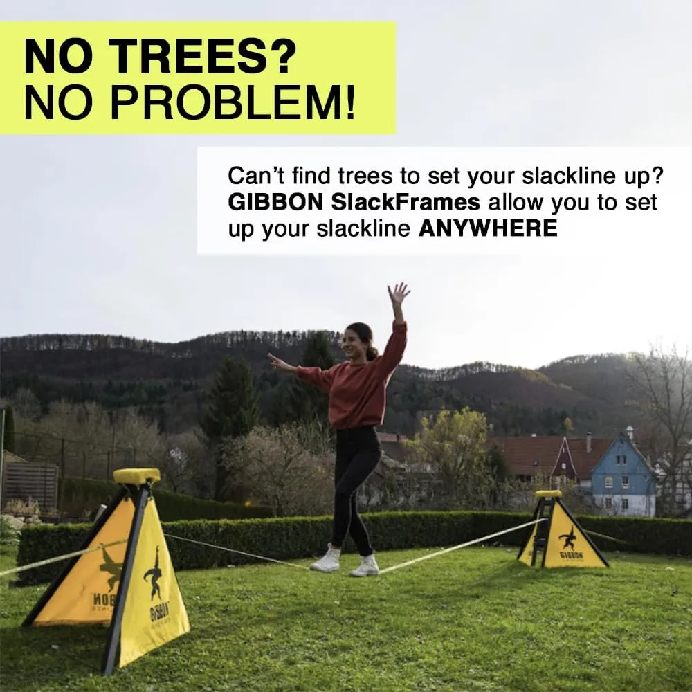 GIBBON SlackFrame - Slackline A-Frame to Slackline Without Trees - Slack Line Accessory Adjustable Frame