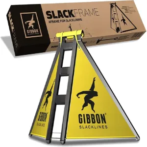 GIBBON SlackFrame - Slackline A-Frame to Slackline Without Trees - Slack Line Accessory Adjustable Frame