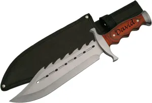 GIFTS INFINITY Free Engraving - 15" Gator Back Bowie Knife (211398)