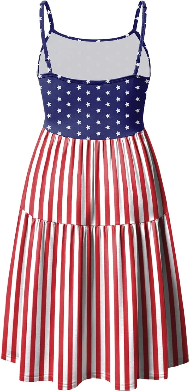 GINKANA Women's Sleeveless Maternity Dress Adjustable Strappy Summer Casual Swing Dress for Daily Wearing Or Baby Shower
