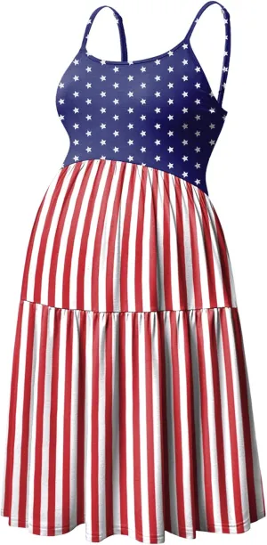 GINKANA Women's Sleeveless Maternity Dress Adjustable Strappy Summer Casual Swing Dress for Daily Wearing Or Baby Shower