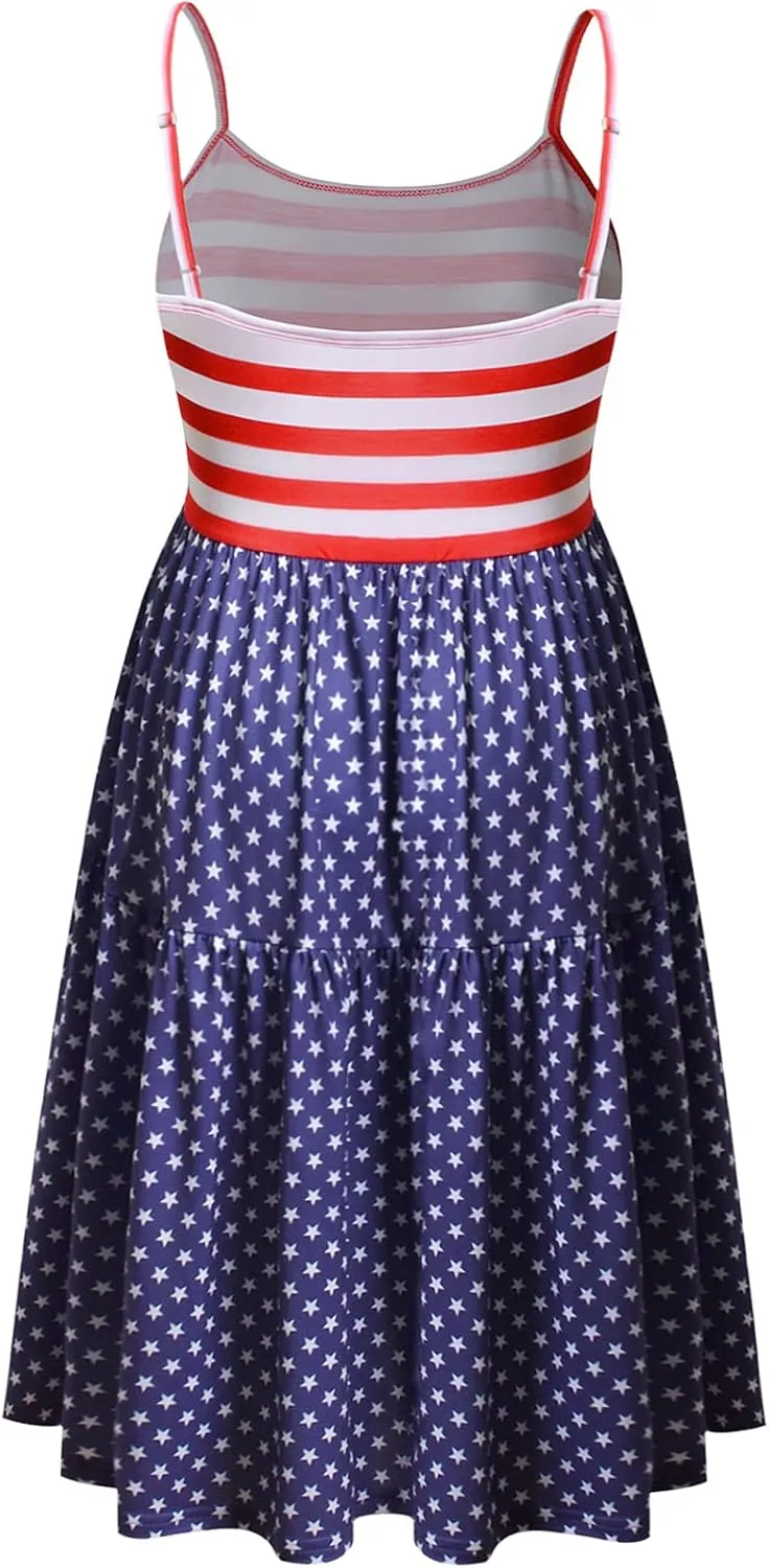 GINKANA Women's Sleeveless Maternity Dress Adjustable Strappy Summer Casual Swing Dress for Daily Wearing Or Baby Shower