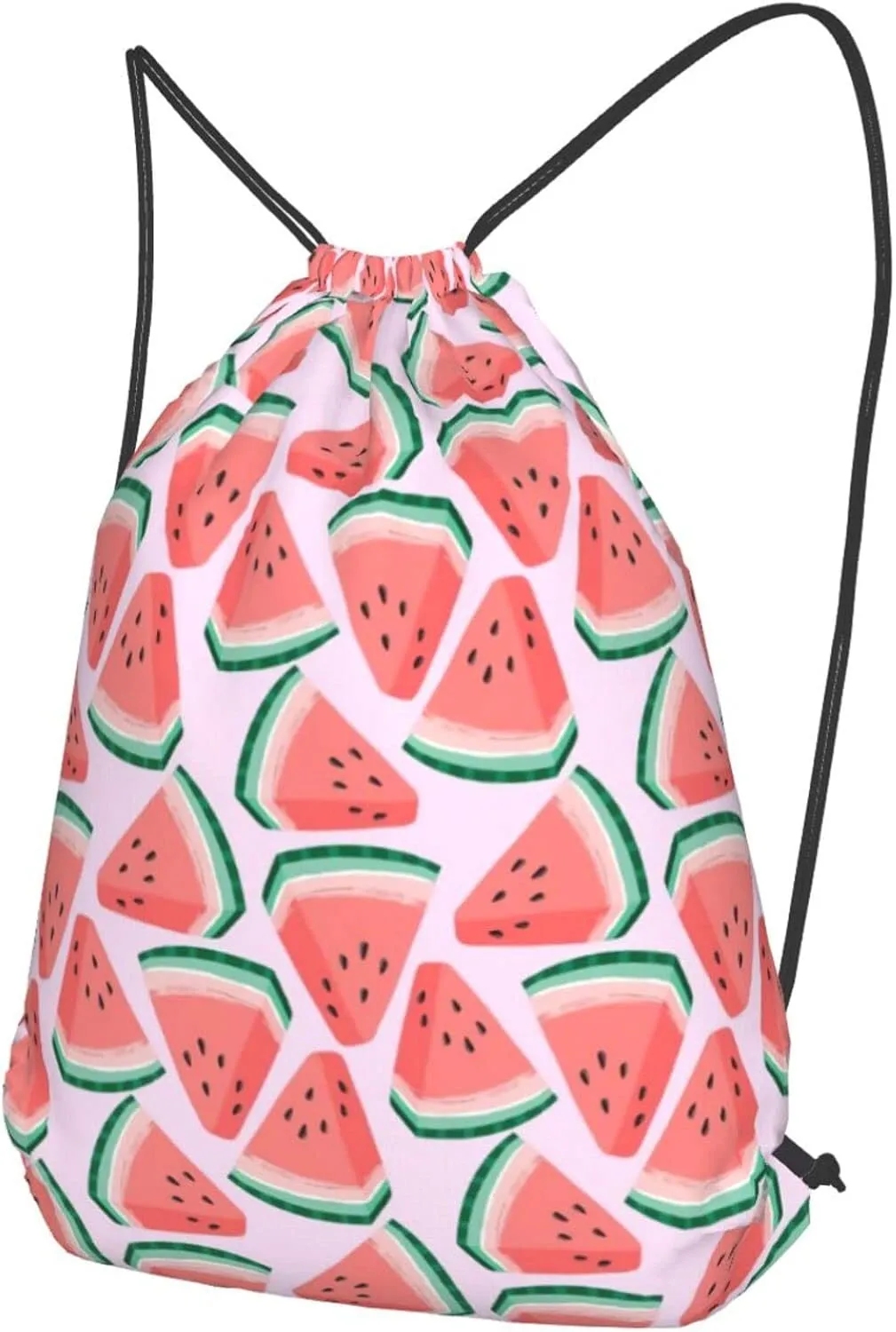 Gocerktr Watermelon Drawstring Backpack for Women Men Waterproof String Bag Lightweight Gym Sackpack Beach Hiking Yoga Travel