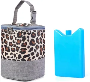 GOGOSO Baby Bottle Bag with Ice Pack Cooler - Insulated Tote for Working Mom, Breastmilk Cooler for Up to 4 Large 8 Ounce Bottles