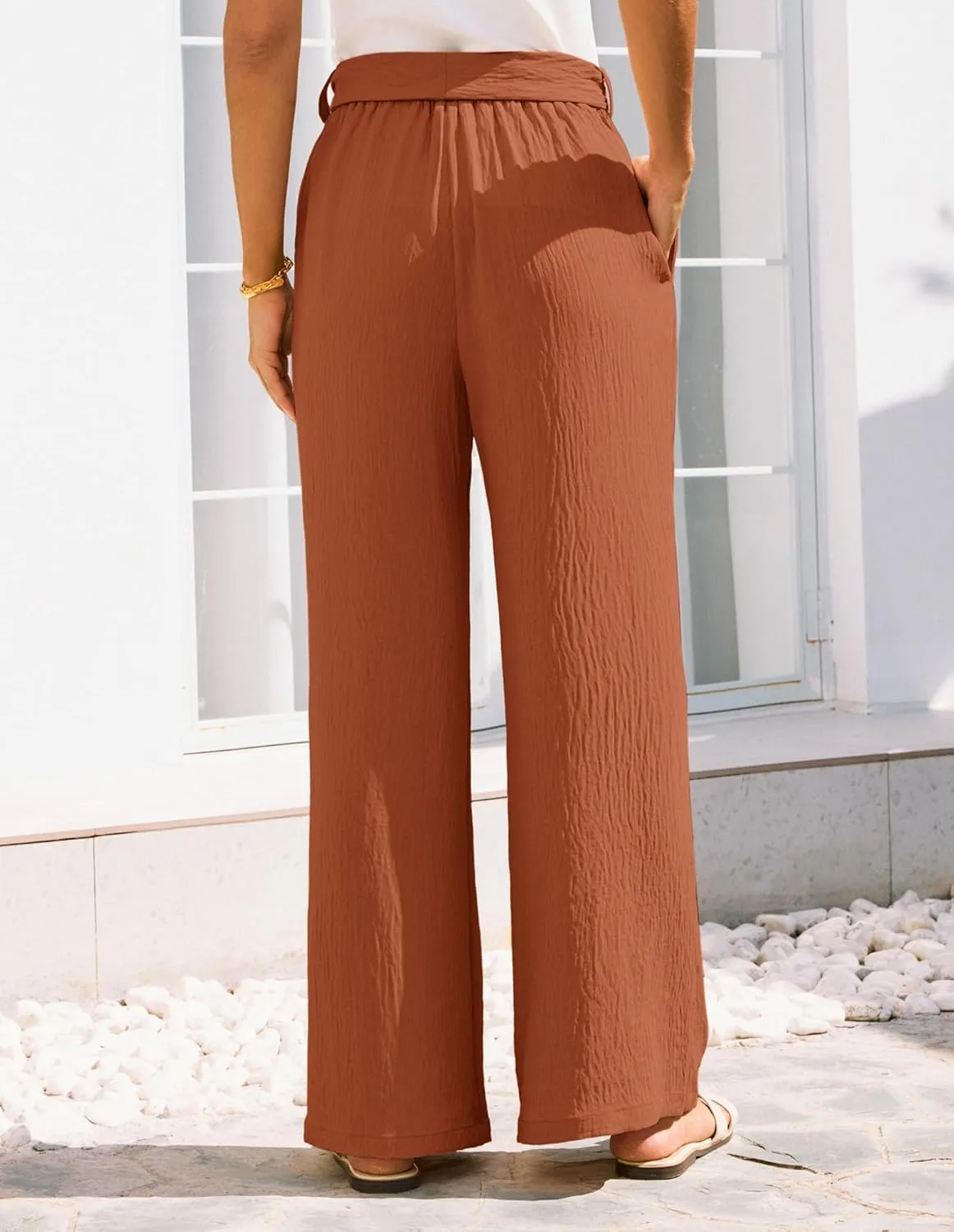 GRACE KARIN Women's Wide Leg Pants 2025 High Waist Adjustable Pleated Trousers Business Casual Pants