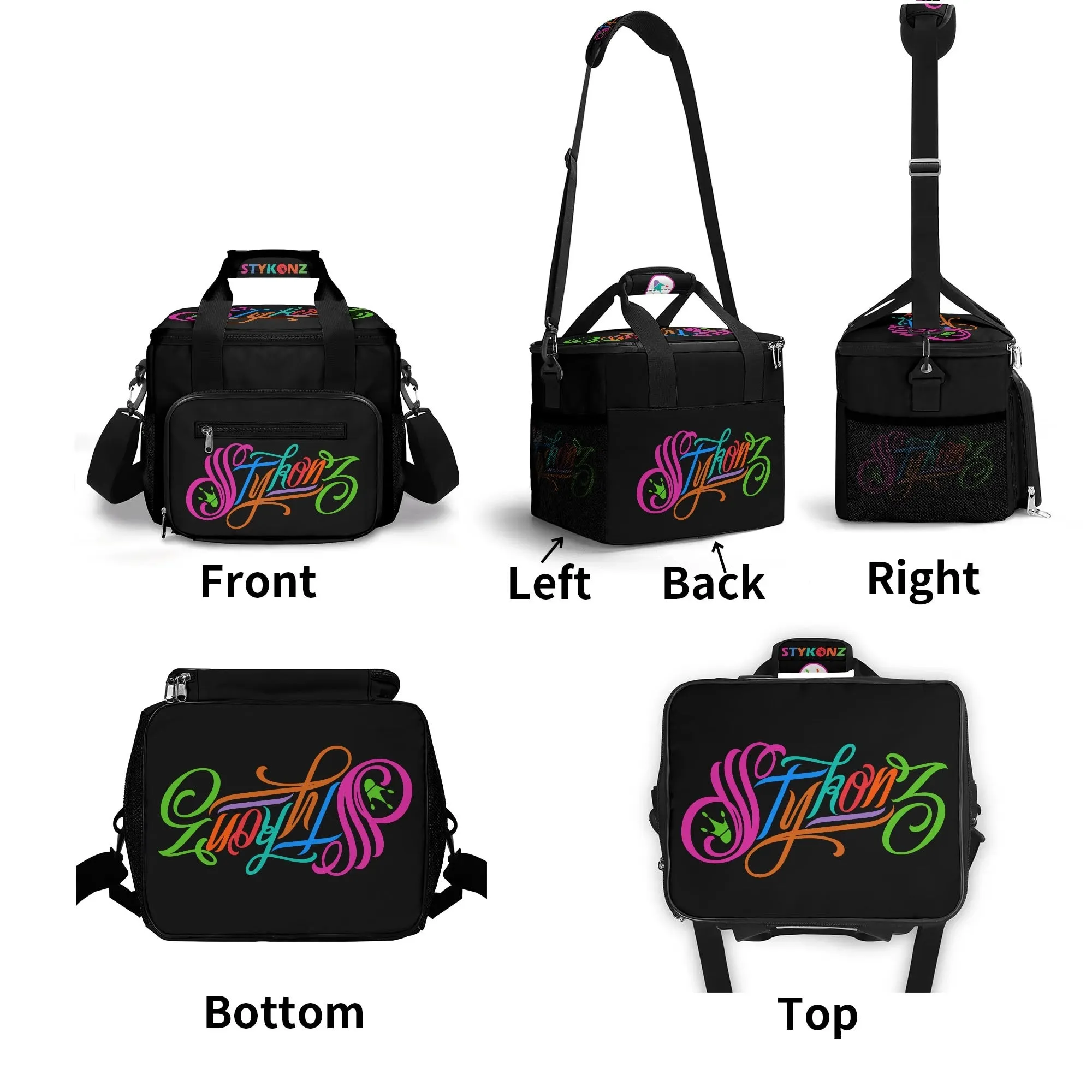 Graffiti Lunch Bag Picnic Bag feat Candy Scriptkonz on Black