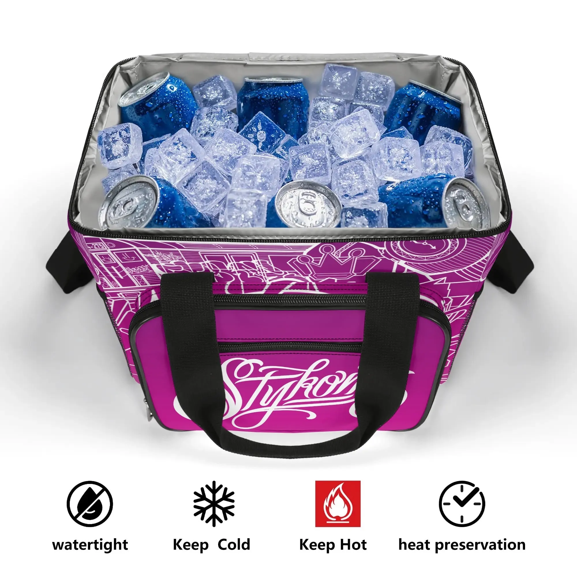 Graffiti Lunch Bag Picnic Bag feat Hot Pink Stykonz The Train Master