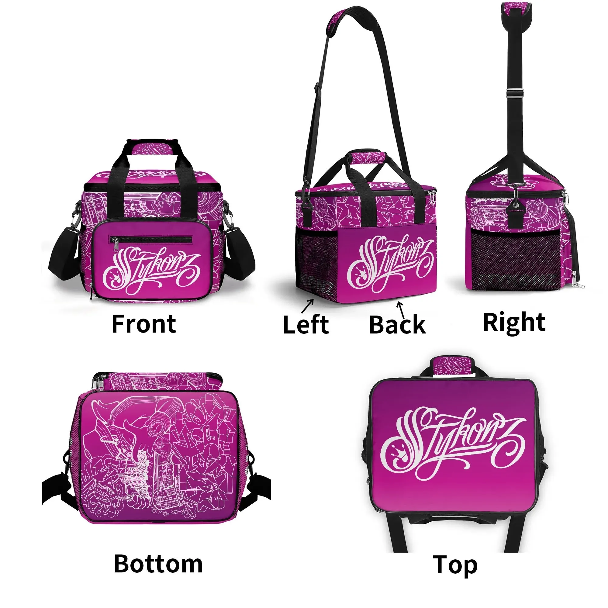 Graffiti Lunch Bag Picnic Bag feat Hot Pink Stykonz The Train Master