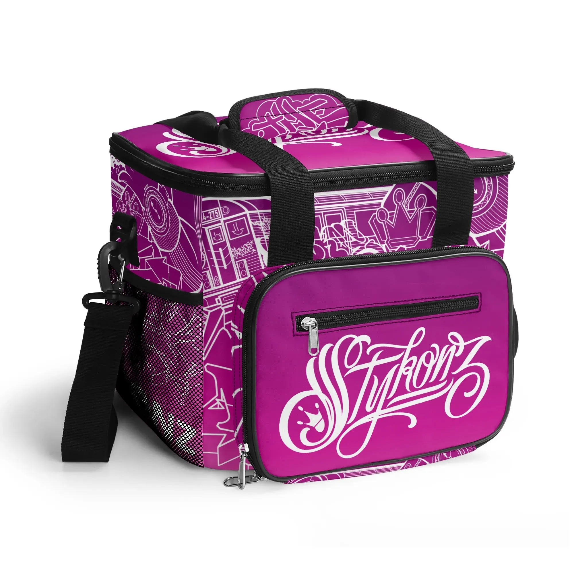 Graffiti Lunch Bag Picnic Bag feat Hot Pink Stykonz The Train Master