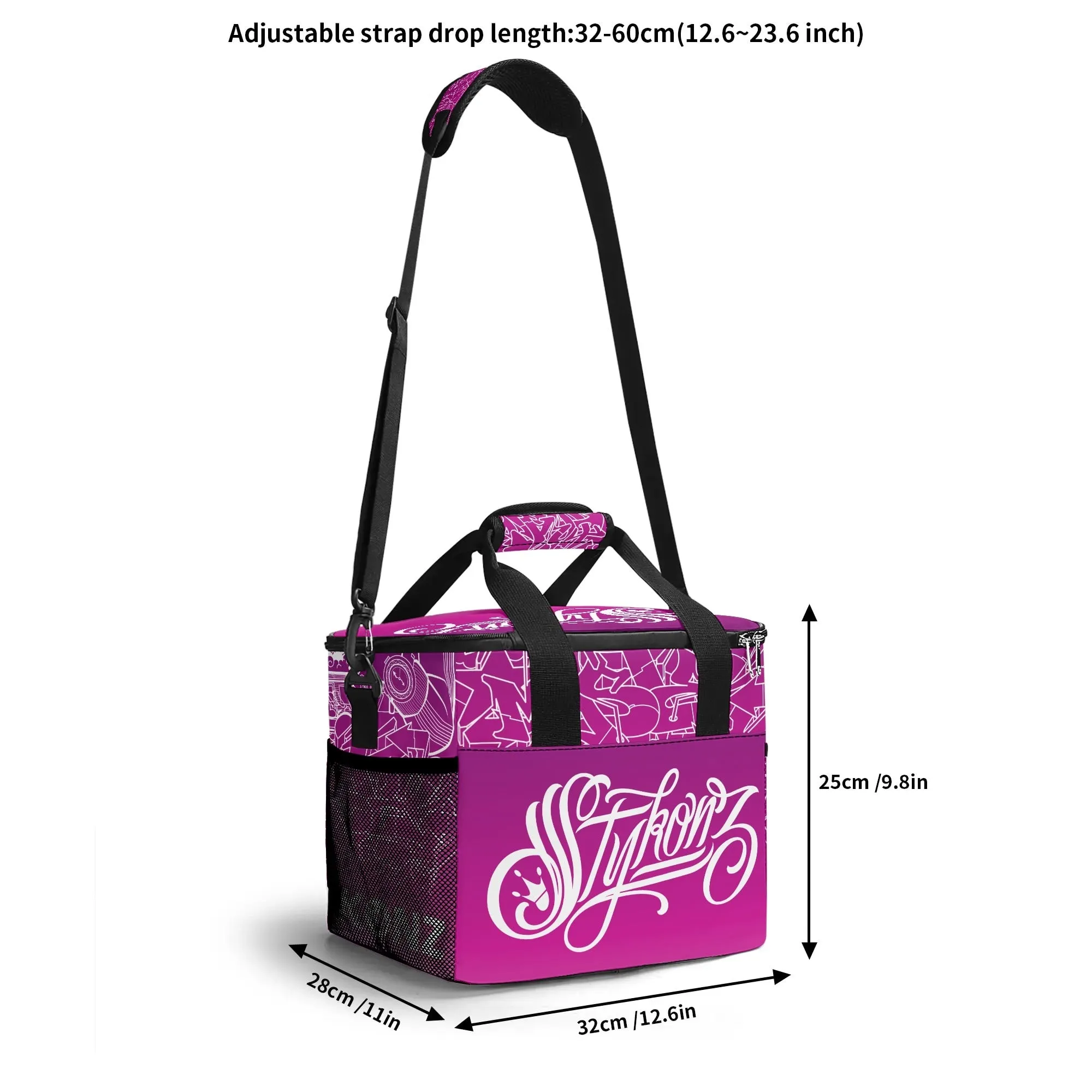 Graffiti Lunch Bag Picnic Bag feat Hot Pink Stykonz The Train Master