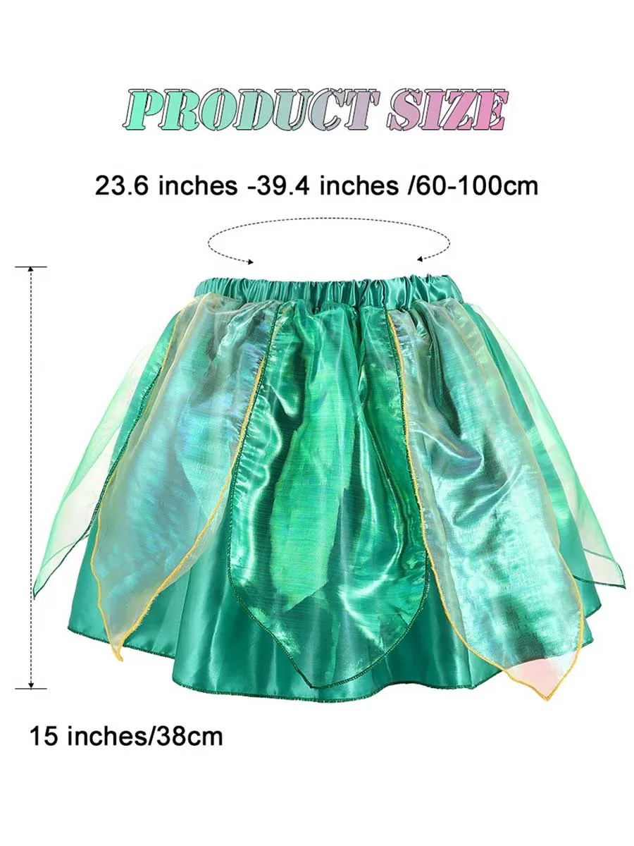 Green Reflective Leaf Tutu Skirt