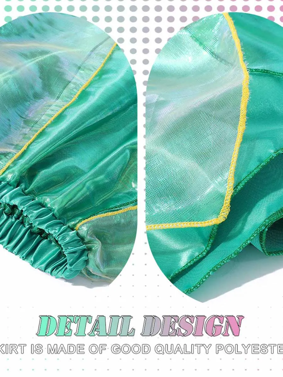 Green Reflective Leaf Tutu Skirt