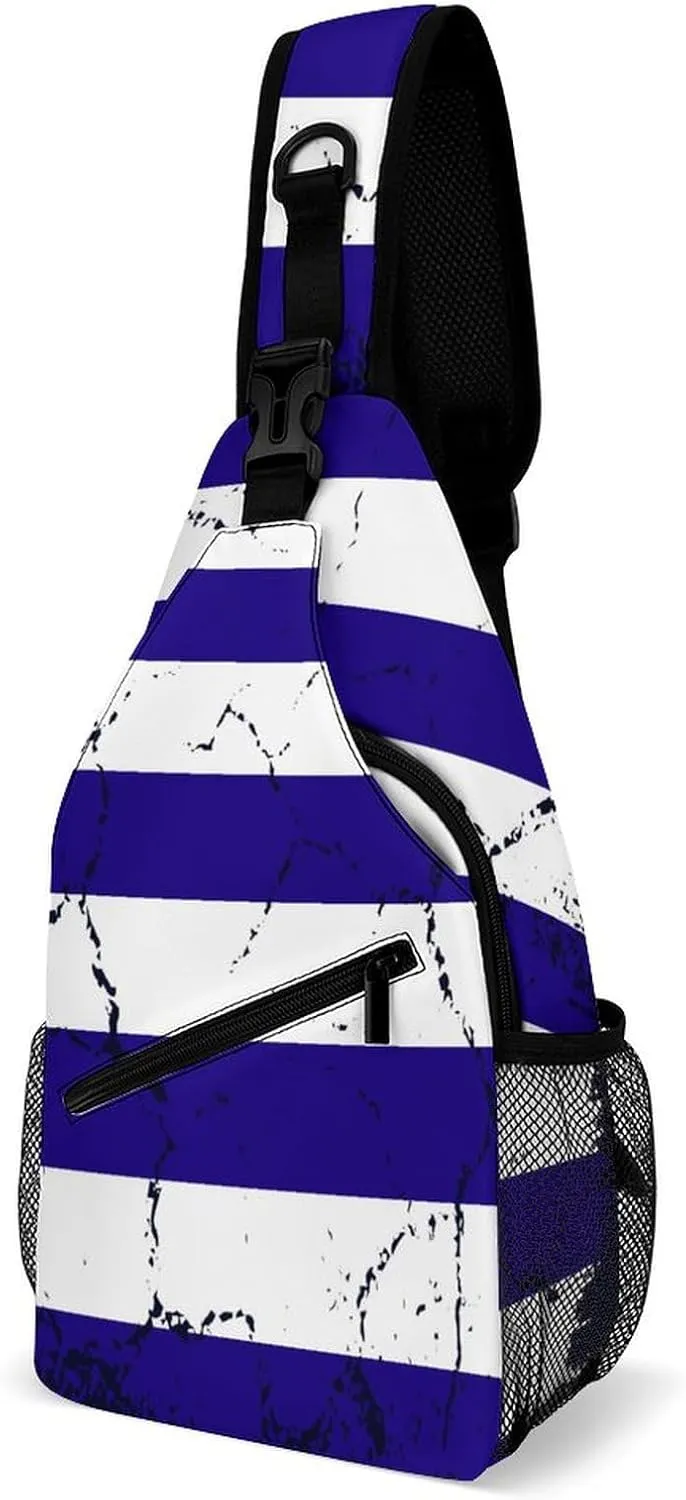 Greenland Flag Grunge Design Sling Bag Crossbody Chest Bag Shoulder Bag For Travel Hiking Cycling Camping