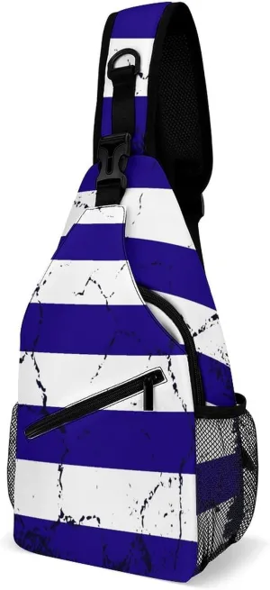 Greenland Flag Grunge Design Sling Bag Crossbody Chest Bag Shoulder Bag For Travel Hiking Cycling Camping