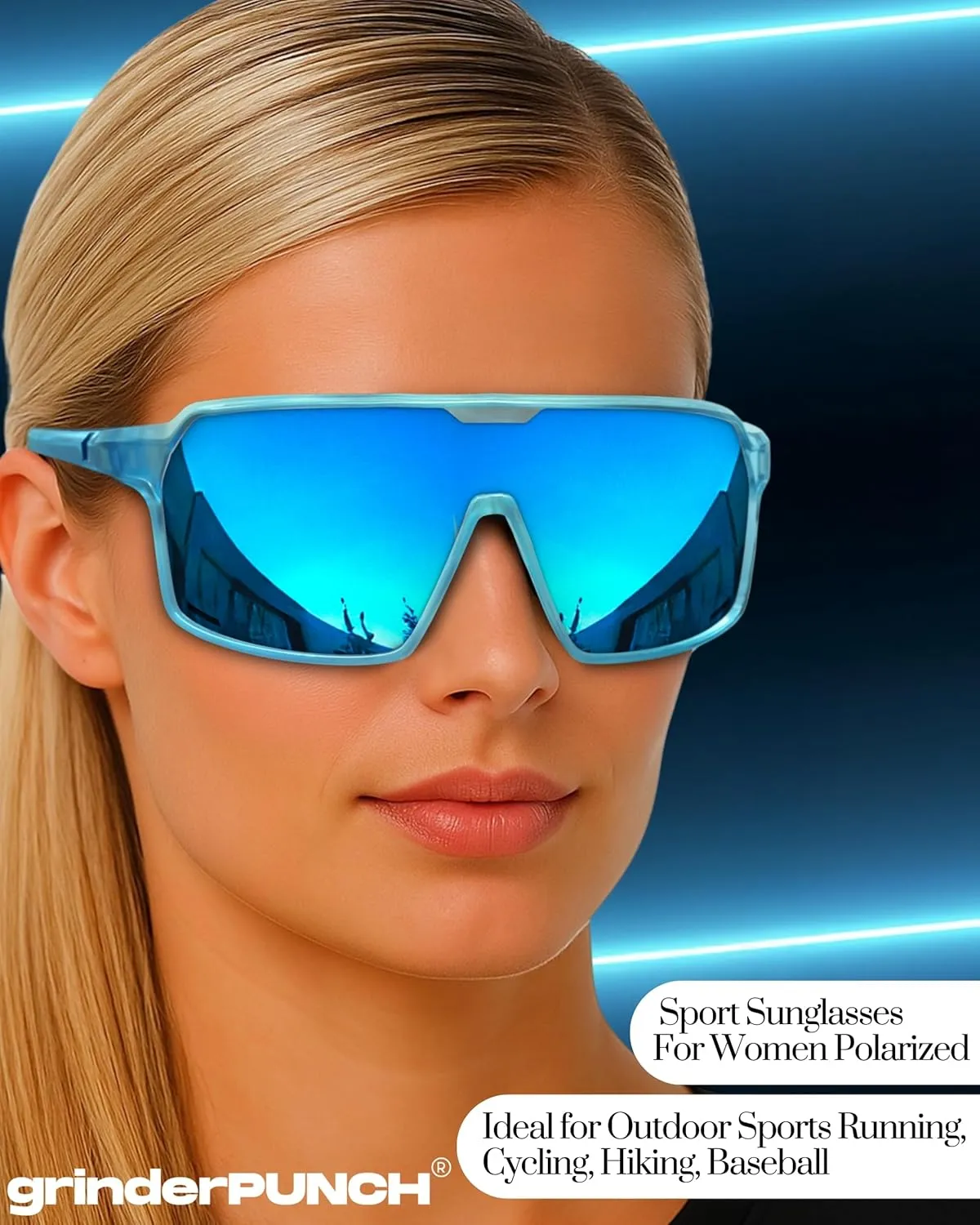 grinderPUNCH Baseball, Pickleball, Running, Hiking & Cycling Polarized Sport Sunglasses for Men & Women with UV Protection