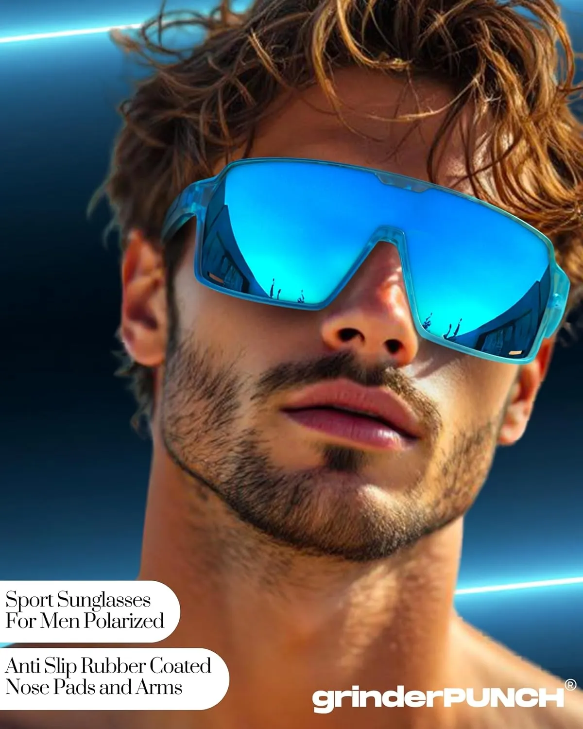 grinderPUNCH Baseball, Pickleball, Running, Hiking & Cycling Polarized Sport Sunglasses for Men & Women with UV Protection