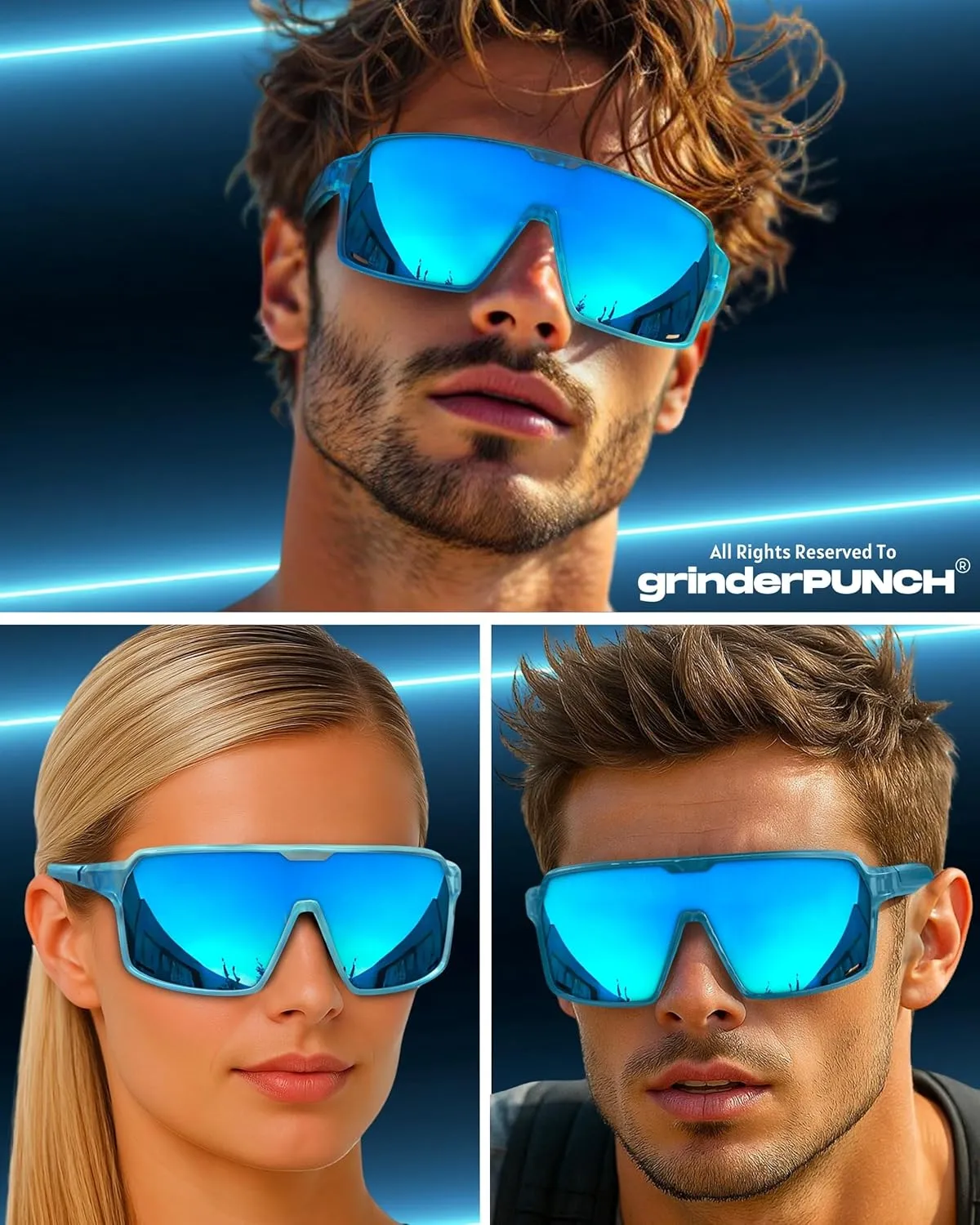 grinderPUNCH Baseball, Pickleball, Running, Hiking & Cycling Polarized Sport Sunglasses for Men & Women with UV Protection