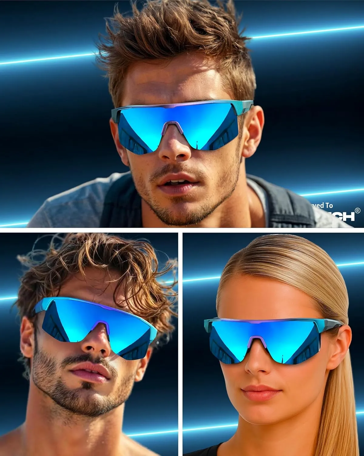 grinderPUNCH UV 400 Sports Sunglasses Cycling Glasses, Biking Goggles Running Hiking Golf Fishing Driving For Men and Women