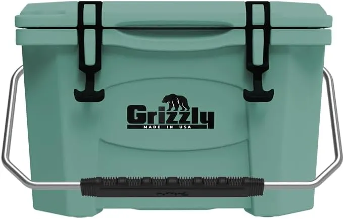 Grizzly 20 Cooler | 20 qt Ice Chest Durable Rotomolded Insulated | Made in USA | Warranty for Life | For Beach Boat Camping Fishing Hunting | G20