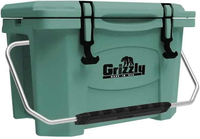Grizzly 20 Cooler | 20 qt Ice Chest Durable Rotomolded Insulated | Made in USA | Warranty for Life | For Beach Boat Camping Fishing Hunting | G20