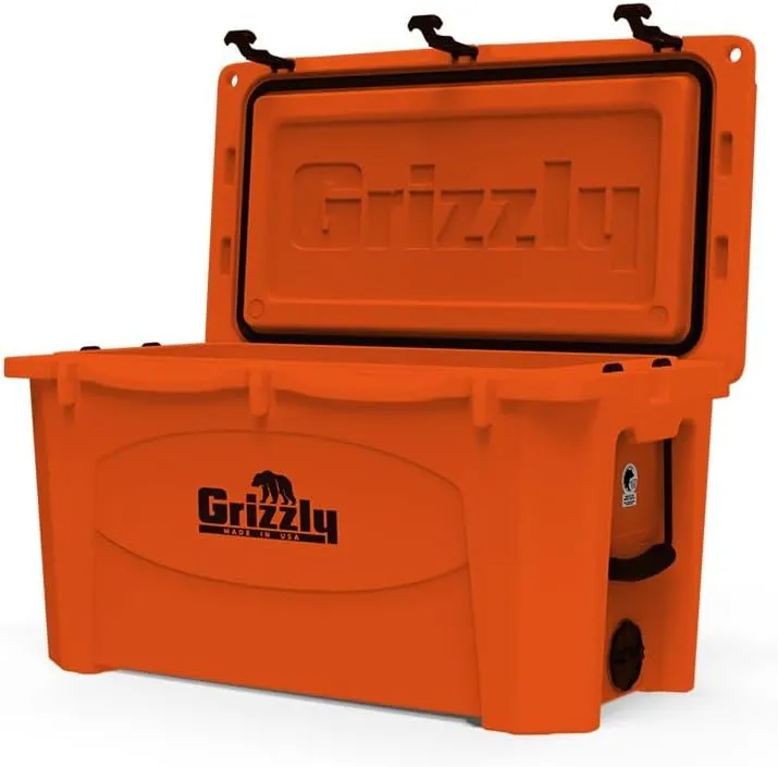 Grizzly 75 Cooler | 75 qt Ice Chest Durable Rotomolded Insulated | Made in USA | Warranty for Life | for Beach Boat Camping Fishing Hunting | G75
