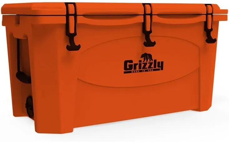 Grizzly 75 Cooler | 75 qt Ice Chest Durable Rotomolded Insulated | Made in USA | Warranty for Life | for Beach Boat Camping Fishing Hunting | G75