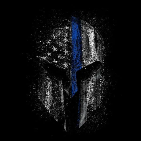 Grunt Style Blue Line Spartan Men's T-Shirt