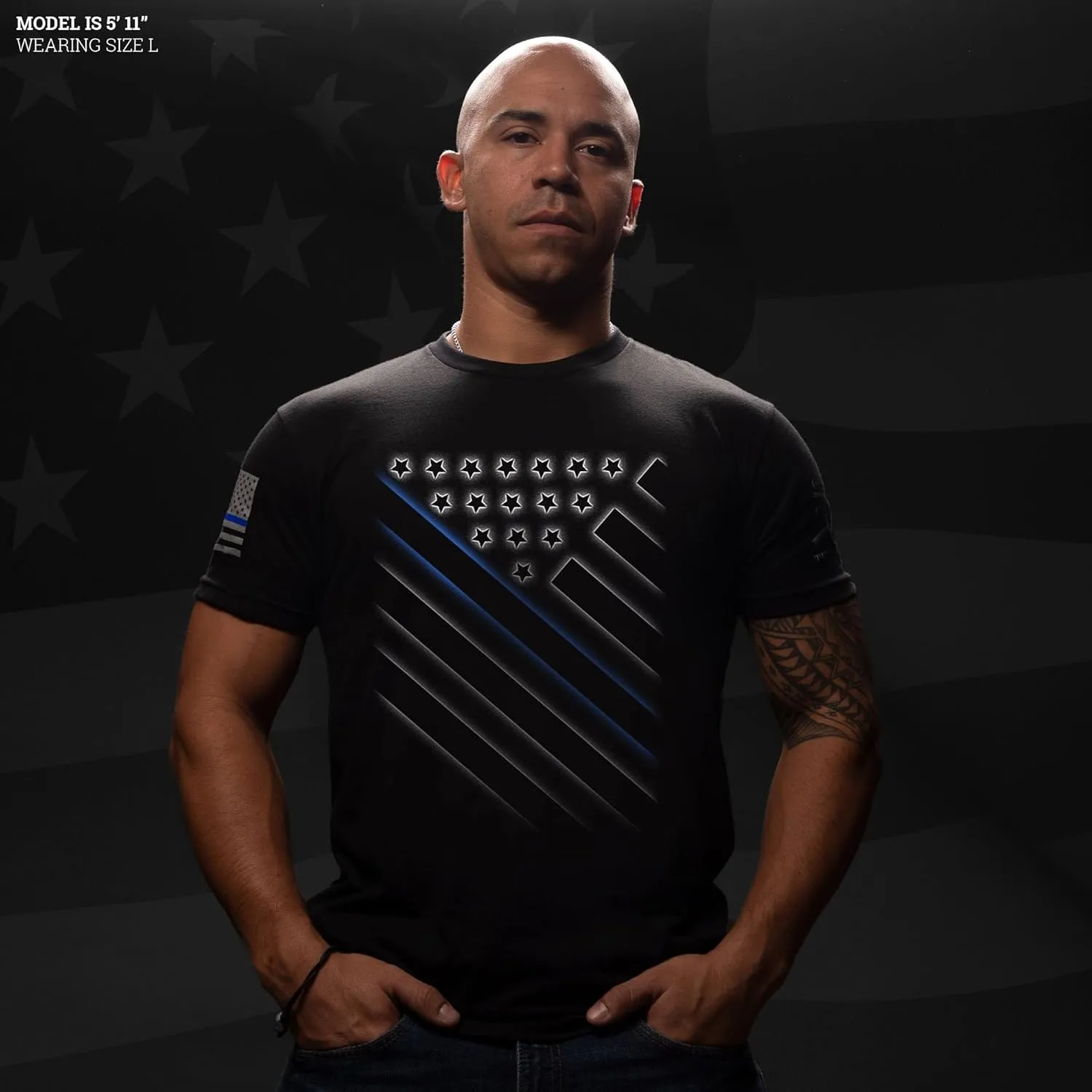 Grunt Style Support Blue Line Men's T-Shirt