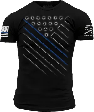 Grunt Style Support Blue Line Men's T-Shirt