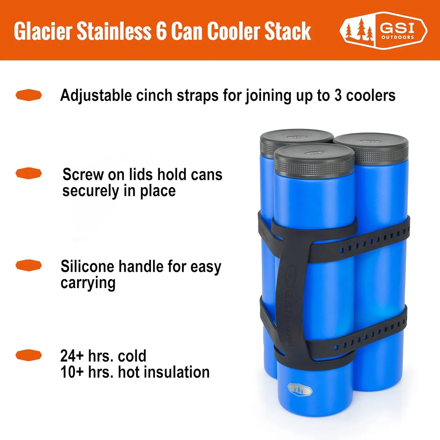 GSI Outdoors 2 Can Cooler, Double Insulated Tube I Fits 2 x 12 oz. Beer & Soda Cans for Travel