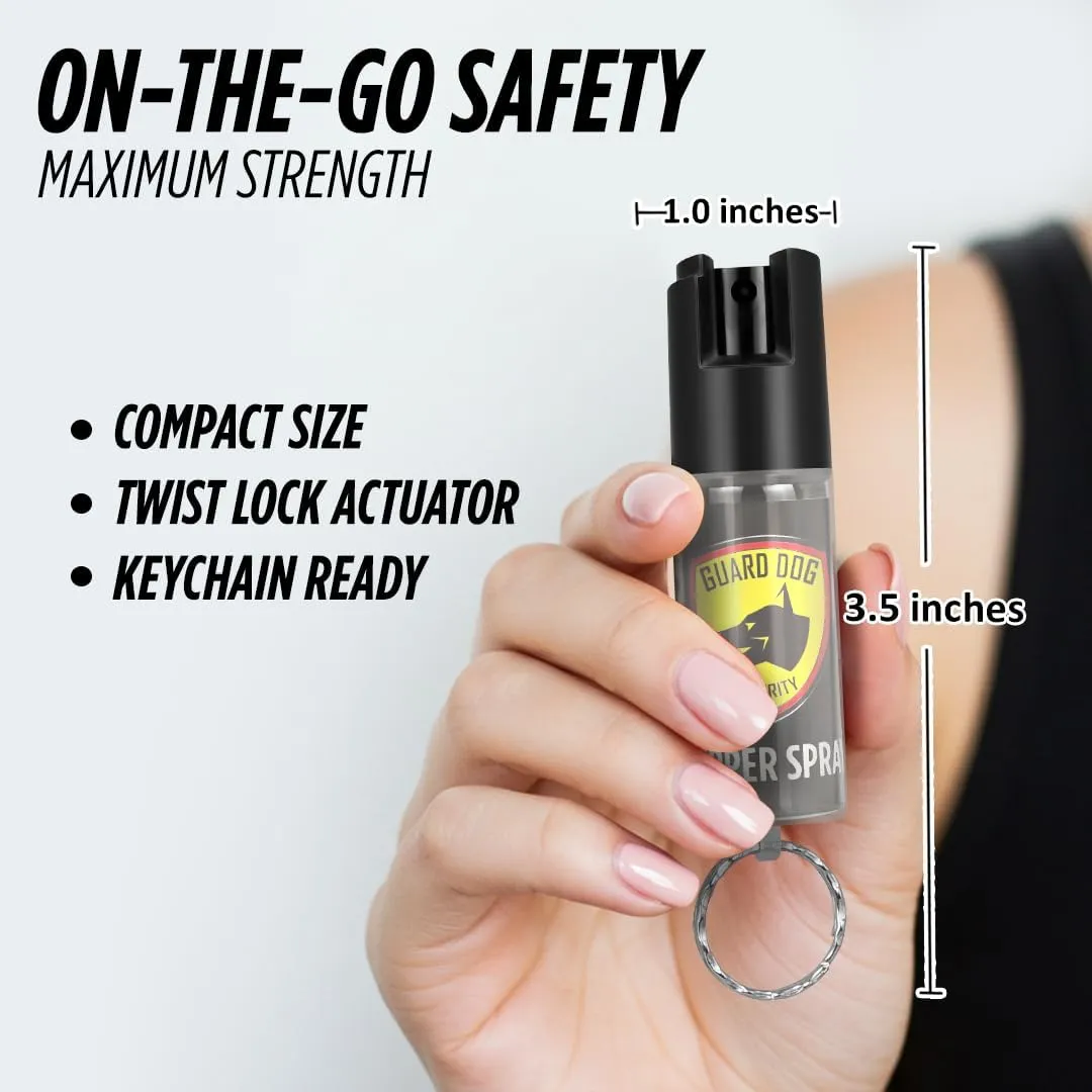 Guard Dog Security Pepper Spray Self Defense Keychain for Women and Men, Safety Twist Top to Prevent Accident,16 feet Range, Small, Mini Pepper Spray, Made in USA