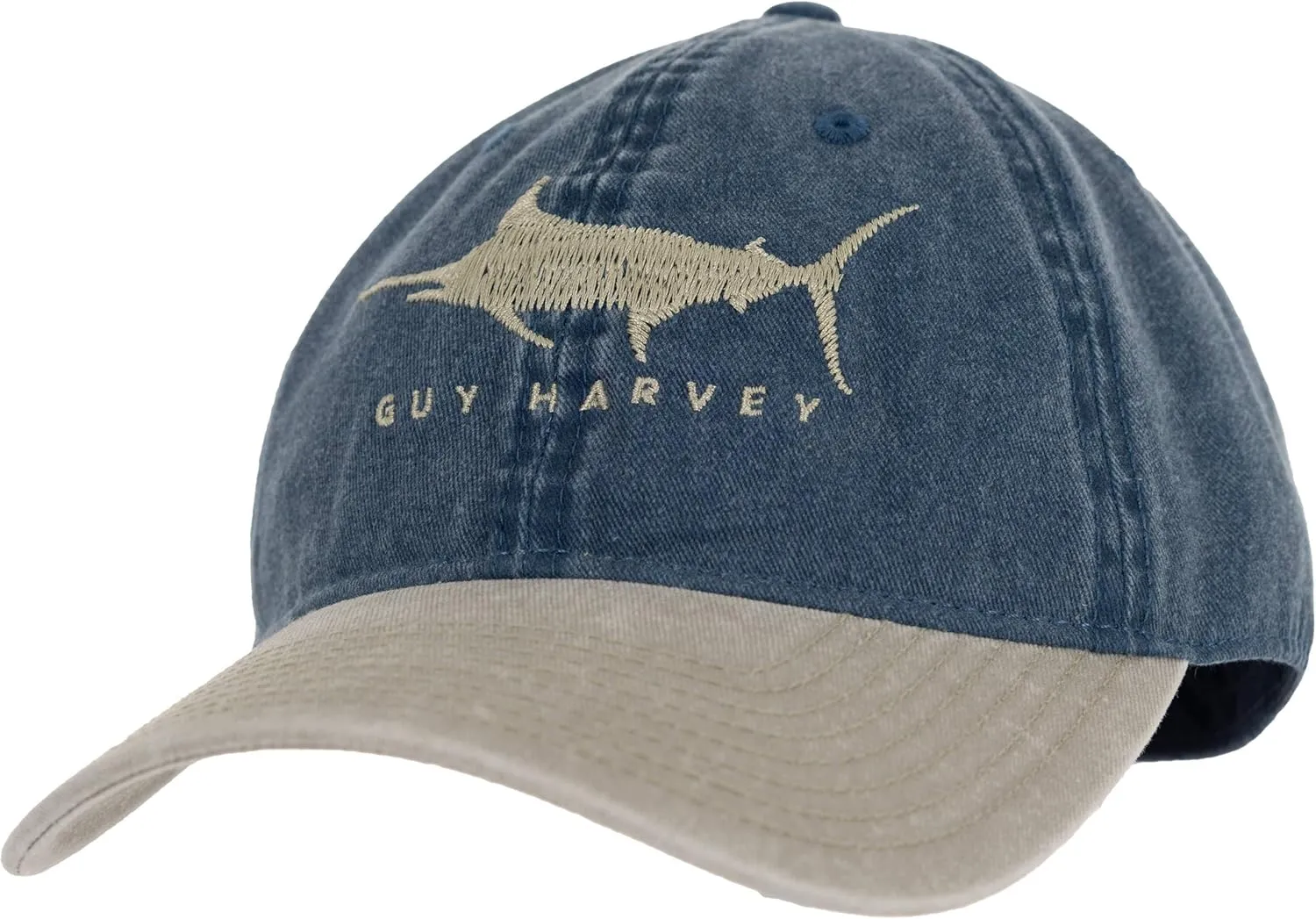 Guy Harvey Mens Solid Relaxed Hat with Patch