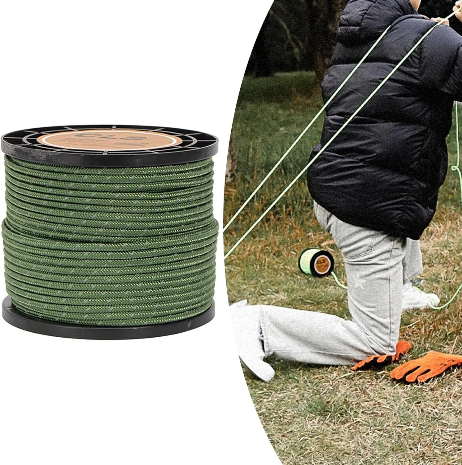 Guy Line Rope 50M 4mm Tent Awning Guide Rope Camping Rope Paracord for Canopy Shelter Camping Backpacking Tent Accessory