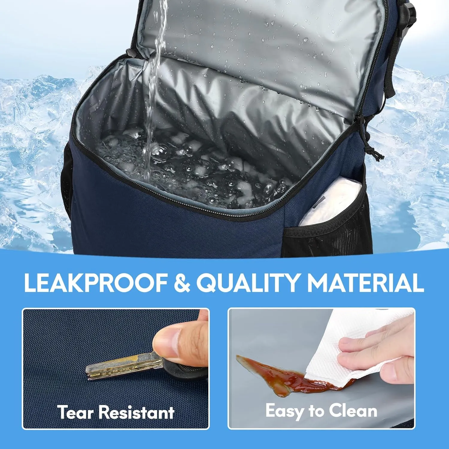 Haimont Cooler Backpack Insulated Double Deck for Men Women, 30 Cans Lunch Backpack Leakproof for Hiking Beach Travel Work