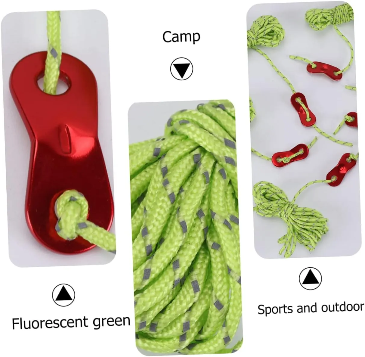 HANABASS 12 Pcs 4 Tent Canopy Pull Rope Reflective Wind Rope Tent Cord Tent Rope Guy Line Rope Camping Nylon