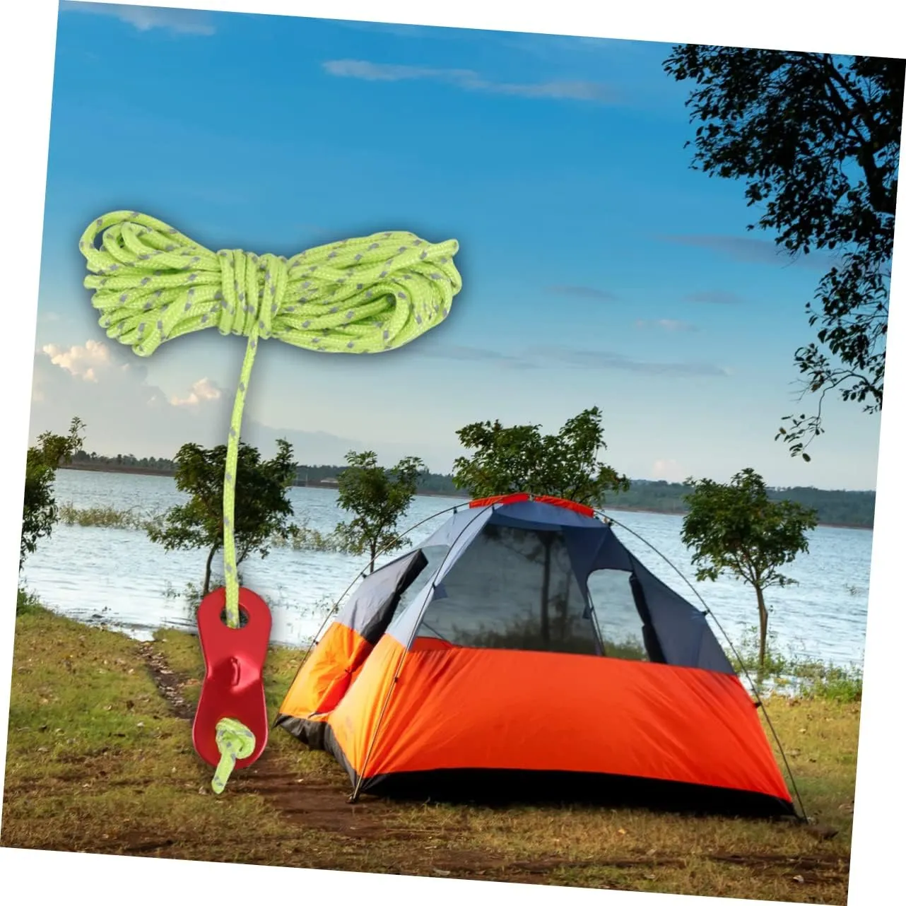 HANABASS 12 Pcs 4 Tent Canopy Pull Rope Reflective Wind Rope Tent Cord Tent Rope Guy Line Rope Camping Nylon