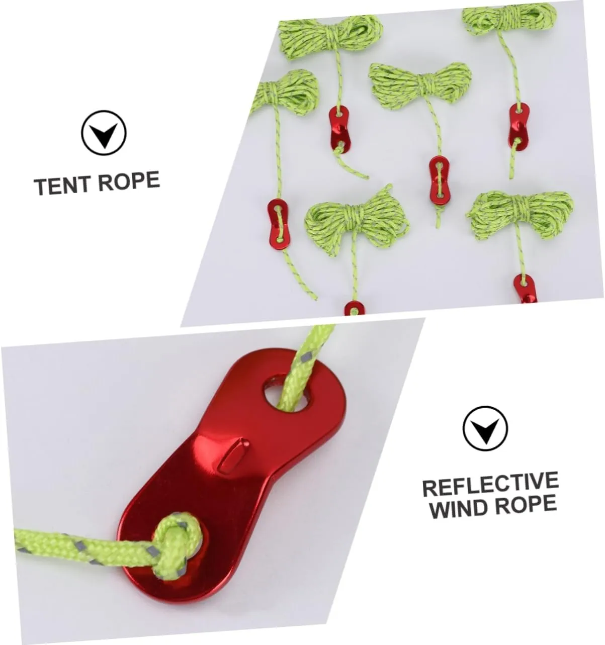 HANABASS 12 Pcs 4 Tent Canopy Pull Rope Reflective Wind Rope Tent Cord Tent Rope Guy Line Rope Camping Nylon