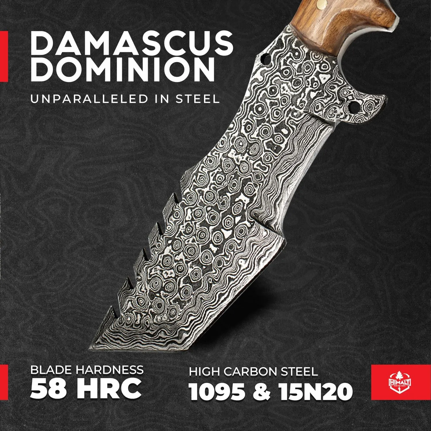Handmade 10.5” Damascus knife- Fixed Blade Hunting Knife with Sheath-Walnut Wood Handle-Survival Knife-Camping knife-Bushcraft Knife-Ideal For EDC, Skinning,Outdoor-Best Hunting Knives For Men.