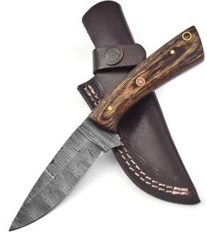 Handmade Damasus Hunting Knife 7.5 Inch With Leather Sheath G-720