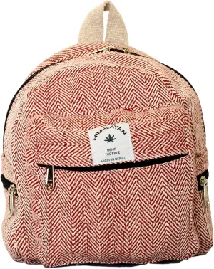Handmade Hemp Mini Backpack For Women Light Weight Washable Small Bag for everyday lives (MAROON)