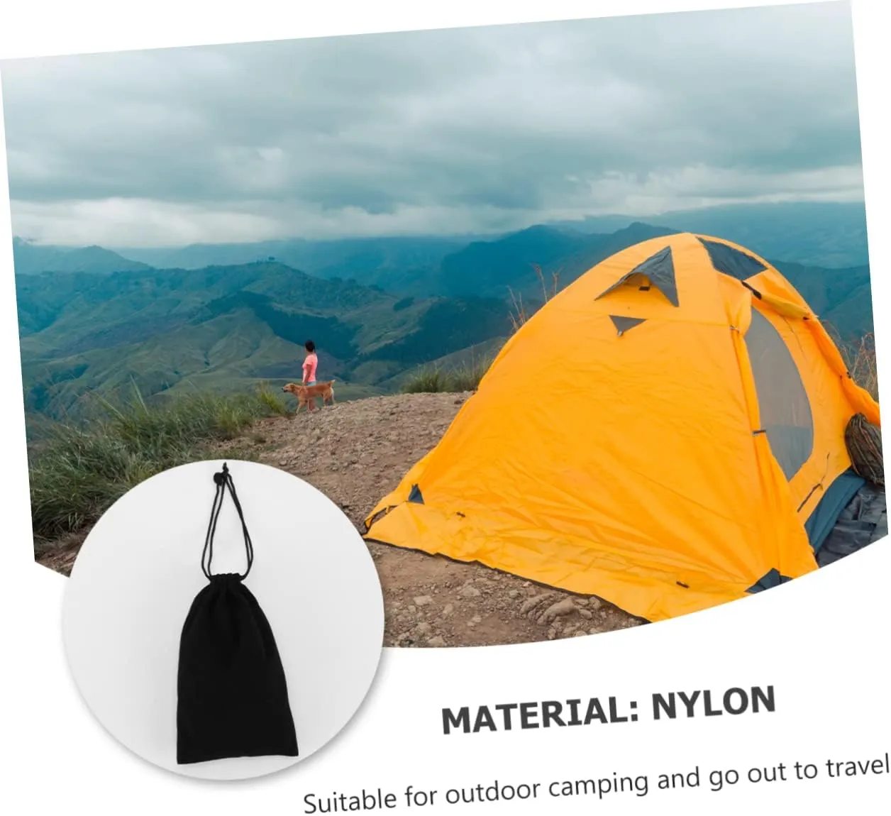 Happyyami 18 pcs 4 Reflective Rope Nylon Outdoor Tent Rope Drawstring Wind Rope Buckle Pull Cord Aluminum Alloy