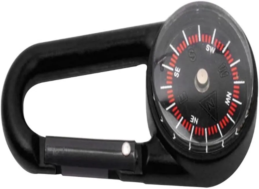 HBJWOV Camping Mountaineering Compass Multifunctional Quick Hook Buckle Compass Kit