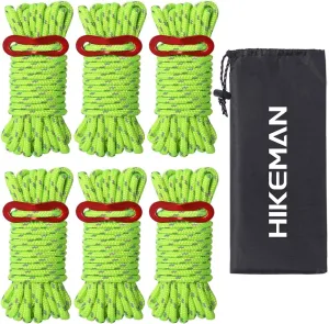 heavy duty reflective camping rope 6 pack 5mm nylon lines