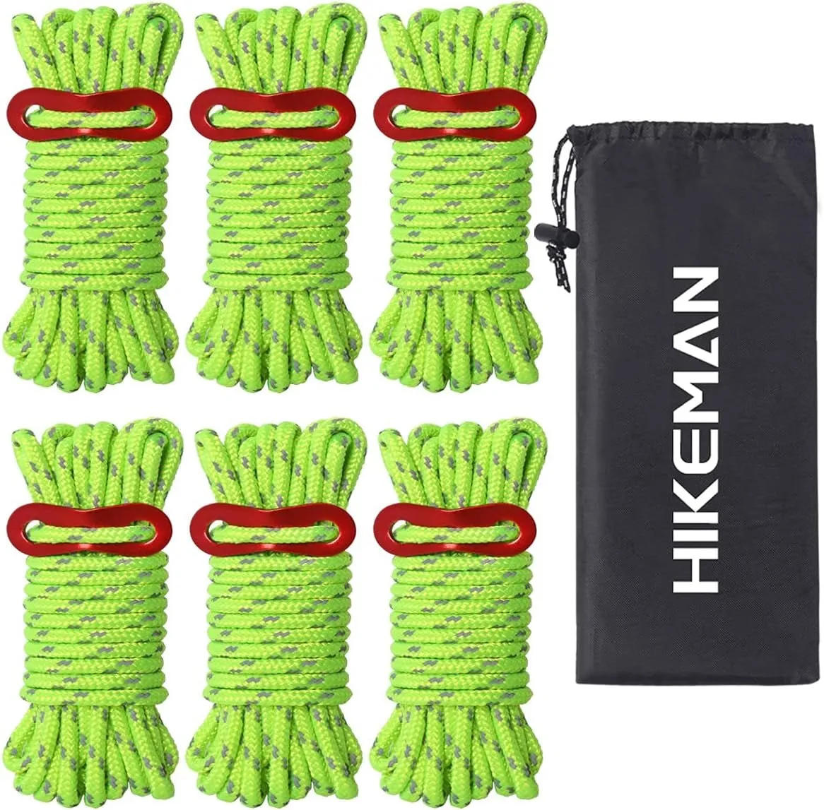 heavy duty reflective camping rope 6 pack 5mm nylon lines