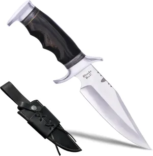 Heritage Hunter B301X Fixed Blade Knife with Sheath – 6.1" Clip Point D2 Steel Blade with Bull-horn Handle, Field Hunting Knife for Men, Ideal for Camping, Survival, Tactical, Outdoor and Gift